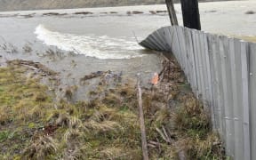 Lake Forsyth during heavy rain in Canterbury on March 1, 2025.