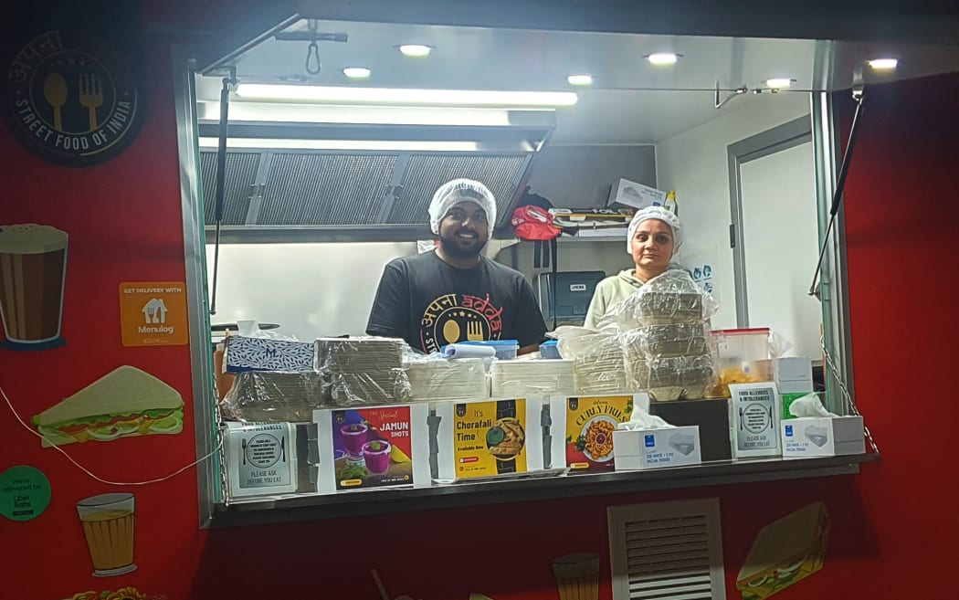 Anant and Manisha Patel at Apna Adda Food Truck in Mt Roskill Auckland SINGLE USE ONLY