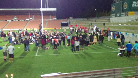 A ceremony to remember Nelson Mandela was held at Waikato Stadium on Sunday.