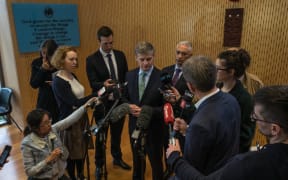 Prime Minister of New Zealand, the Right Honourable Bill English during a stand up with media, after a walk through of a drug rehabilitation centre in Te Atatu today.