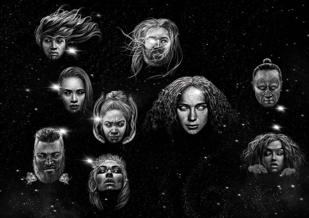The nine stars of Matariki by Te Haunui Tuna