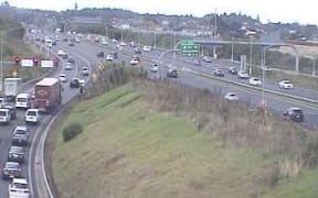 Traffic is heavy at the State Highway 1/State Highway 20 interchange.