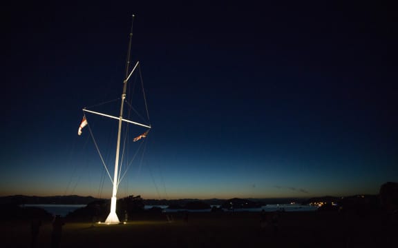 The flag pole at the Upper Marae in Waitangi
