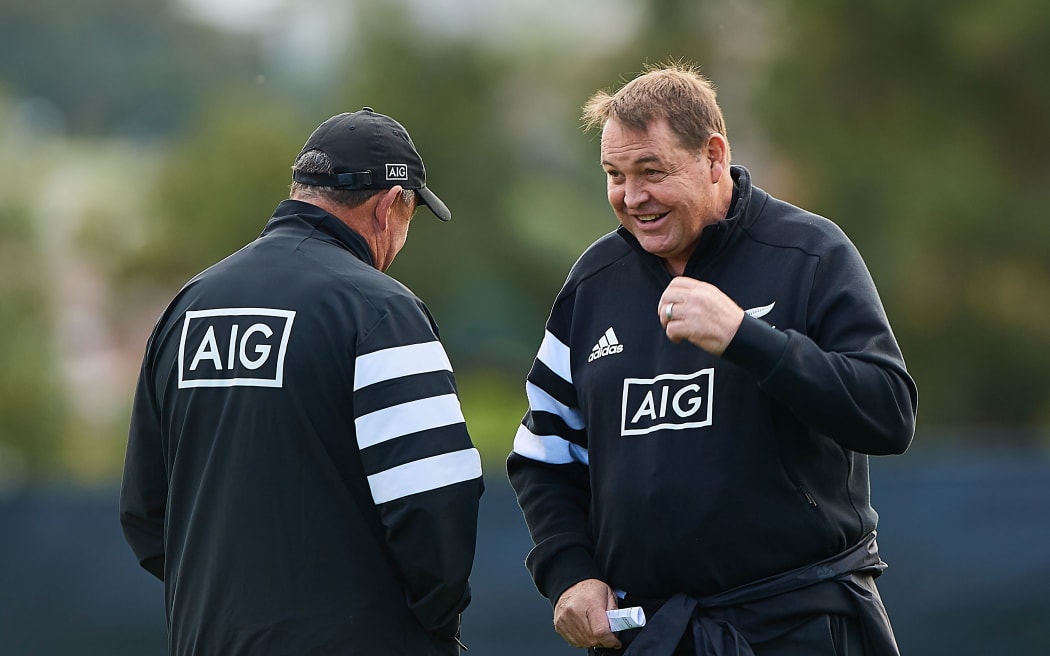 All Blacks coaches Ian Foster and Steve Hansen.