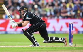 Martin Guptill steps back on his wickets and is out during the Black Caps' World Cup match against South Africa.