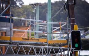 An apartment building under construction in Wellington