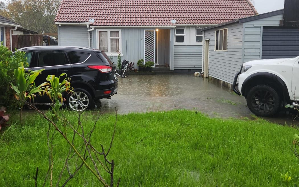 Oakley Creek overflowed in Walmsley Park, Mt albert causing flooding on properties nearby on 9 May, 2023.