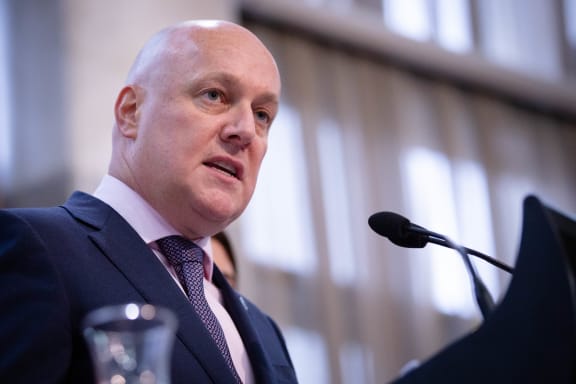 Christopher Luxon speaks to media after being named leader of the National Party