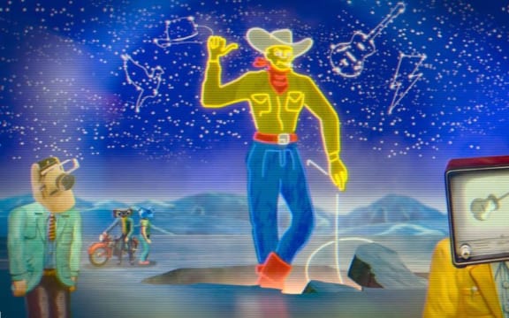 A still from the video for Losing Heroes by The Bads.