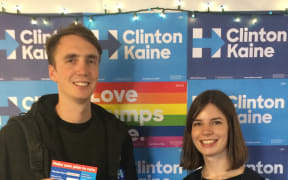 New Zealanders Josh Pemberton and Alice Osman, who are both students at Harvard Law School, spent a day canvassing Democrat voters in New Hampshire.
