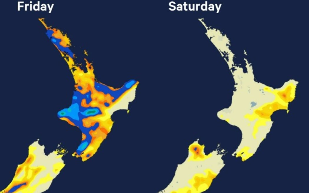 Saturday should bring clear skies across much of New Zealand as high pressure comes in.