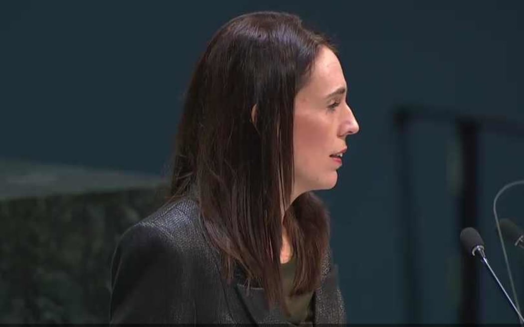 Prime Minister Jacinda Ardern addresses the UN General Assembly.