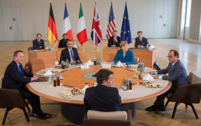 From left, British Prime Minister David Cameron, US President Barack Obama, Italian Prime Minister Matteo Renzi, German Chancellor Angela Merkel and French President Francois Hollande.
