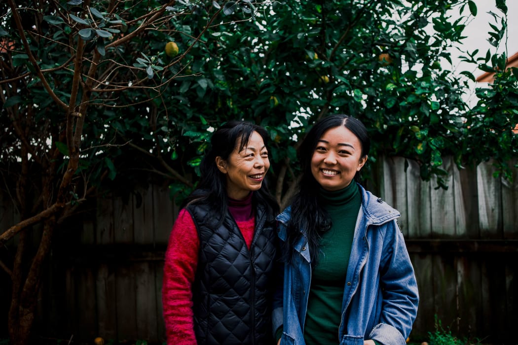 (L-R) Jenny Chang with her daughter Julie Zhu in Botany, Auckland.