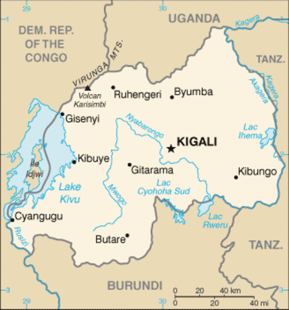 Map of Rwanda.