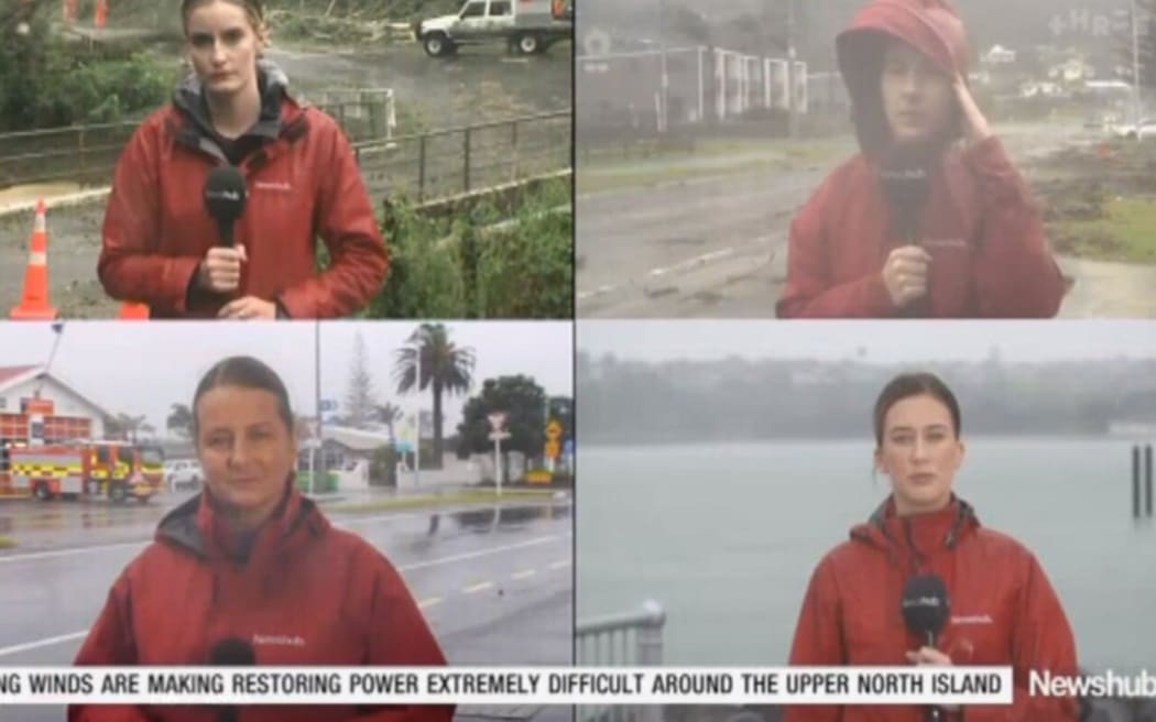 Four reporters crossing live to Newshub at 6.