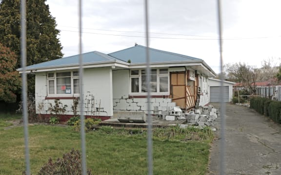 A quake-damaged home in Waiau.