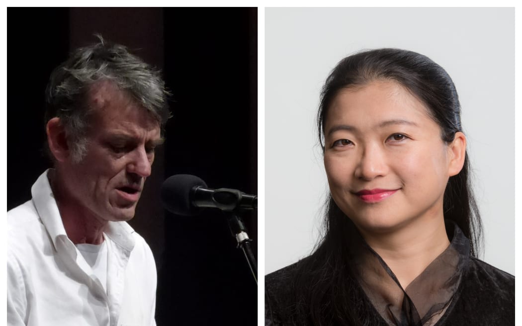 Headshots of Dr Graeme Downes on the left and NZSO first violin Haihong Liu on the right.