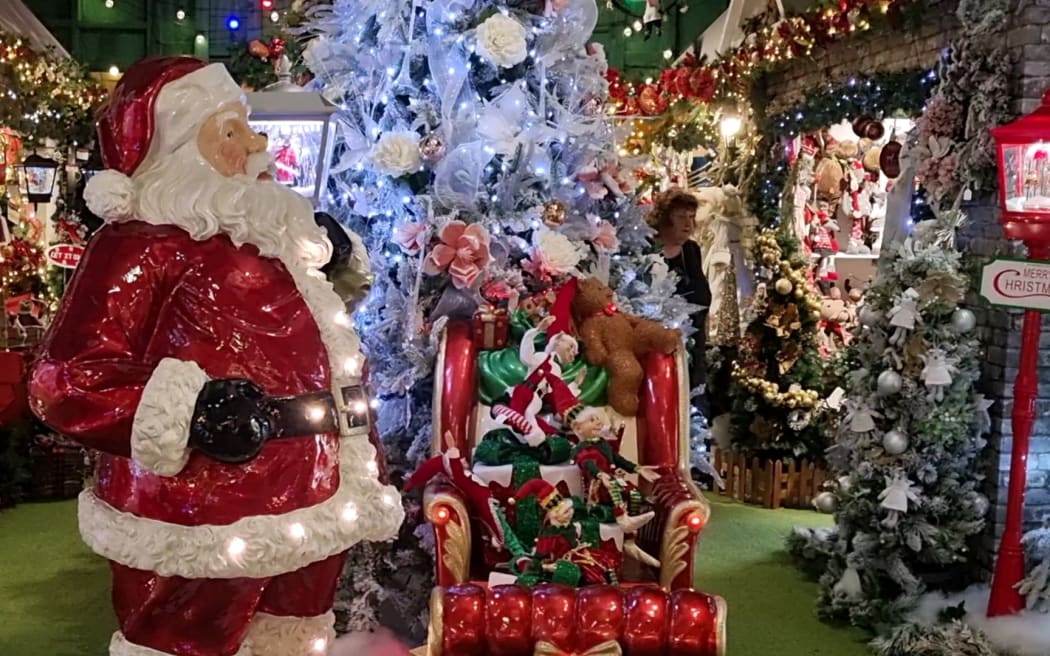 Inside Christmas Village in New Plymouth.