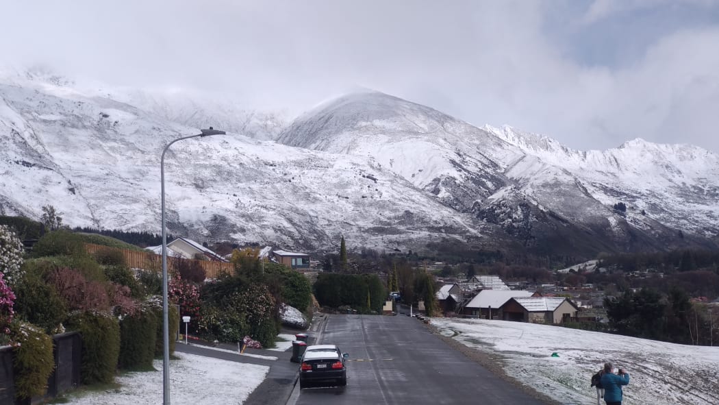 Snow-capped mountains in Wanaka on 28 September, 2020.
