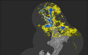 MetService's rain radar as of 6.13am on Sunday.