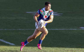 Roger Tuivasa-Sheck in possession. Vodafone Warriors v St George Illawarra Dragons. NRL.