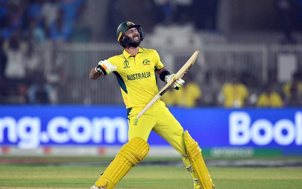Australia's Glenn Maxwell celebrates