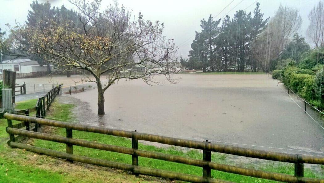 Properties are flooded on the Kapiti Coast.