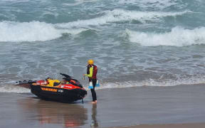 Surf Lifesaving crews at Opoutere Beach after a group of seven people signalled for help.