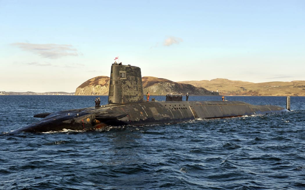 Trident Nuclear Submarine HMS Victorious on patrol off the west coast of Scotland.