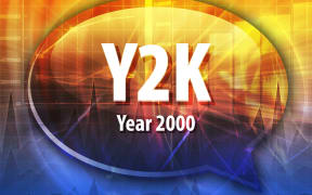 Speech bubble illustration of information technology acronym abbreviation term definition Y2K Year 2000