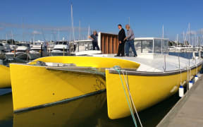 The 'Utuma'atu before it left port in Auckland
