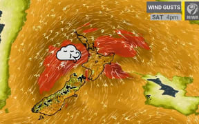 NIWA's wind map shows a windy weekend ahead.