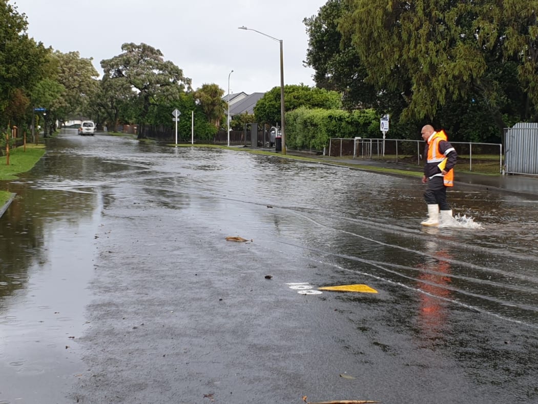 Barker Street, Napier, near Marewa school. on Wednesday.