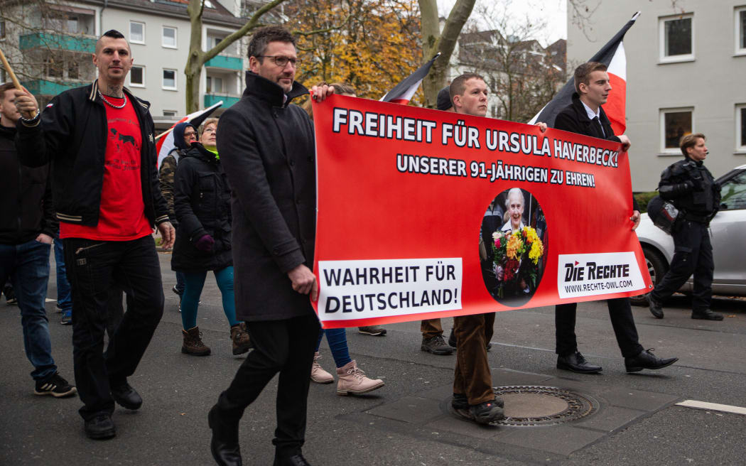 A neo-Nazi and right-wing protest in Hanover, Germany, in 2019.