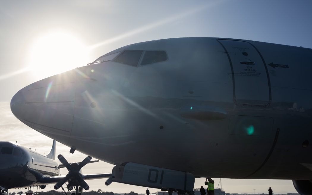 The Air Force's new Boeing P8-A Poseidon arrives at Ōhakea Air Force base in Manawatū, 13 December 2022.