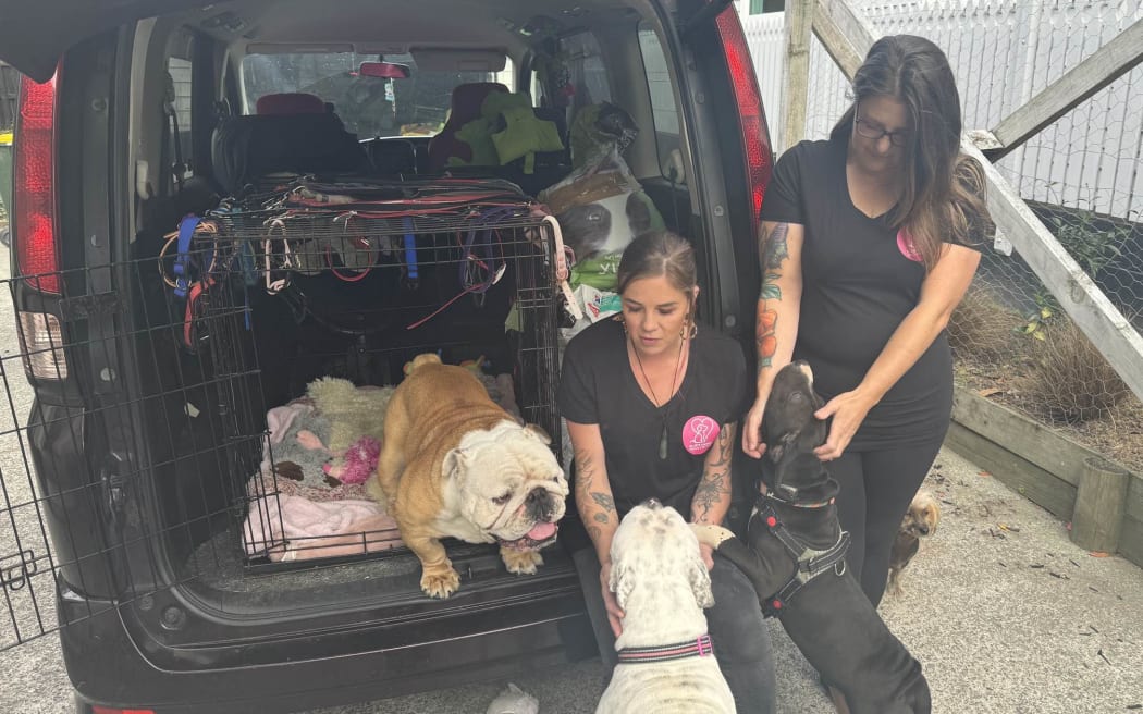 Vicky Hayward (left) and Nicole Doriguzzi from Ellie’s Canine Rescue & Rehome.