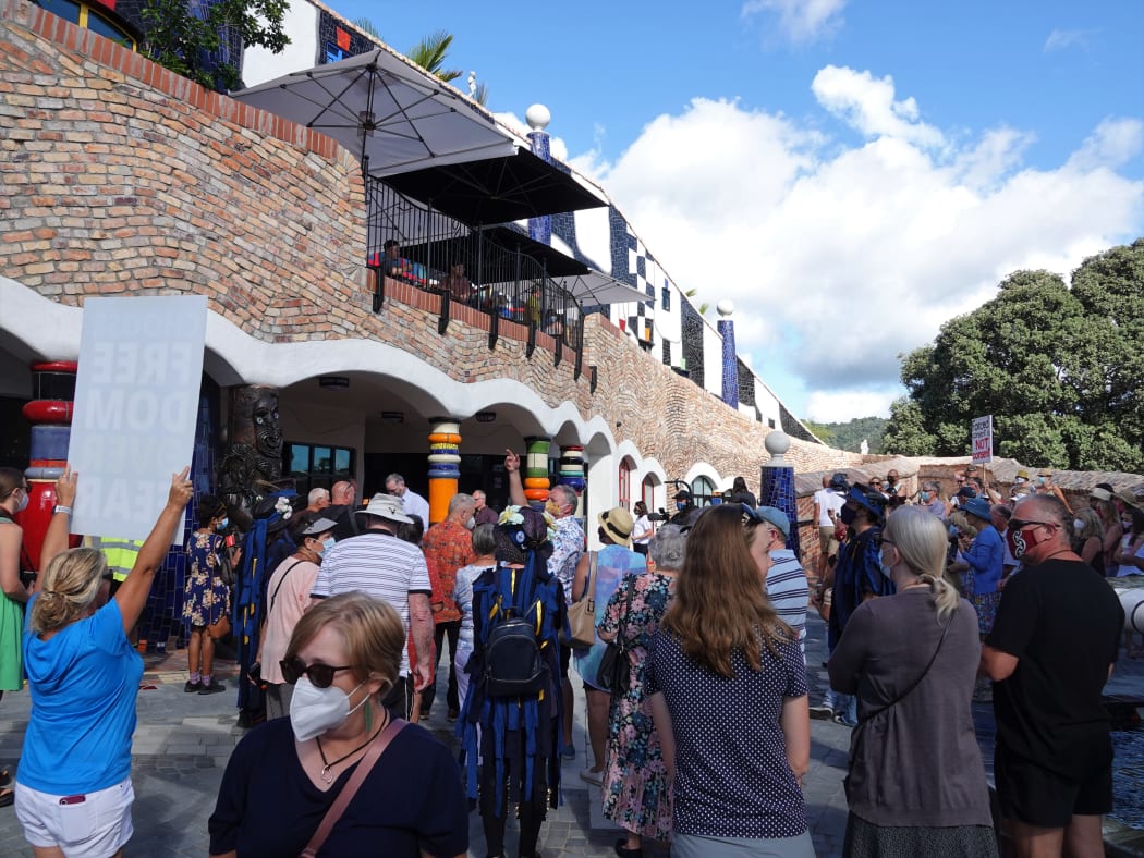 The crowd gathered for the opening.
