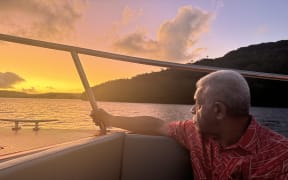 New Caledonia President Louis Mapou in the Tonga island group of Vava'u.