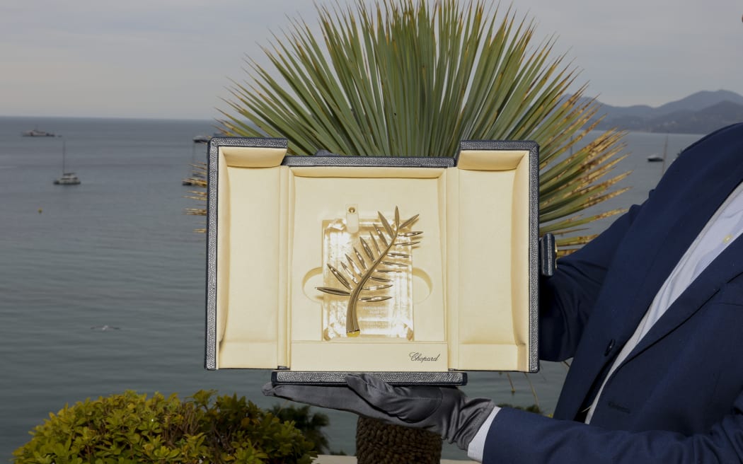 The Palme d'Or is displayed at the 77th international film festival, Cannes, southern France, Tuesday, May 14, 2024.