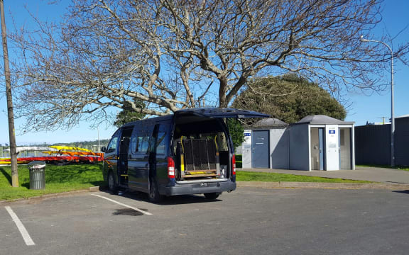The carpark where one Dargaville family have been camping out.