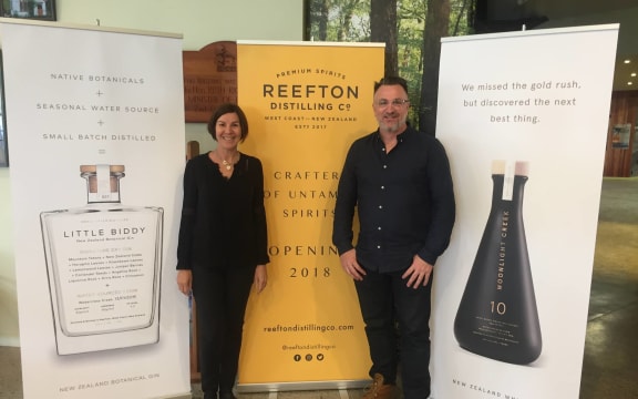 Reefton Distilling founders Patsy Bass and Sean Whittaker.