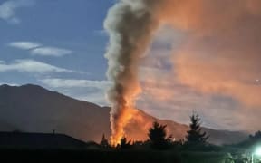A fire being treated as suspicious destroyed a building on the former Queen Mary Hospital grounds in Hanmer Springs early Saturday morning.
