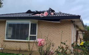 Tornado damage to Roger and Mavis Smith's property at Waikanae