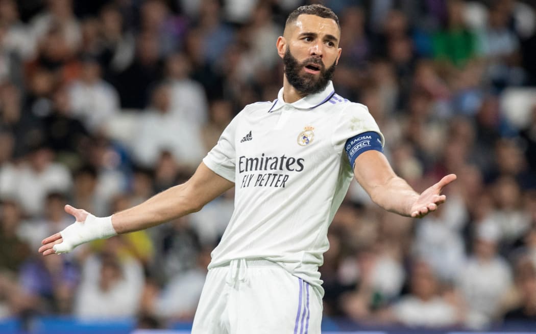 Karim Benzema of Real Madrid during the UEFA Champions League match between Real Madrid and Celtic FC at the Estadio Santiago Bernabeu in Madrid, Spain. (Photo by Apo Caballero/DAX Images/NurPhoto) (Photo by DAX Images / NurPhoto / NurPhoto via AFP)