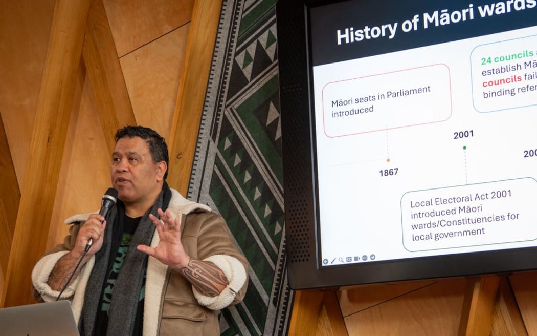 Dinnie Moeahu barely holds his New Plymouth seat pending final results but couldn't convince Taranaki voters to back Māori wards.
