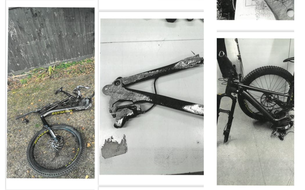 Mark Weston's bike after he was severely injured in a hit and run.
