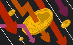Falling gold coins and graph lines