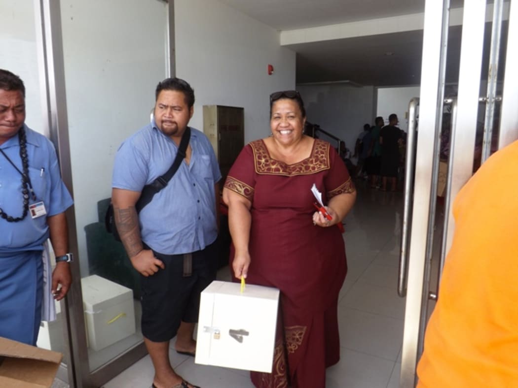 Returning officer heading for polling booth