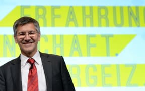 Adidas CEO Herbert Hainer at a shareholders meeting in 2015.